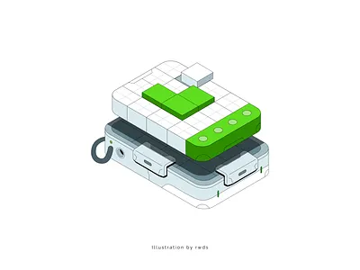 Data blockchain chat crypto cube data illustration isometric phone
