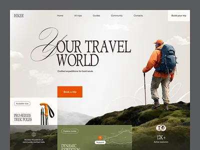 Website for a Traveling Company ✦ Hiker design interface product service startup ui ux web website