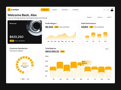 Business Insights Dashboard balance business chart dashboard design graph profit ui design web web app web application web design