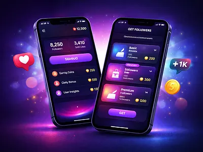 Top Follow Mod APK – Dual Mobile UI Exploration 3d animation branding graphic design logo motion graphics ui