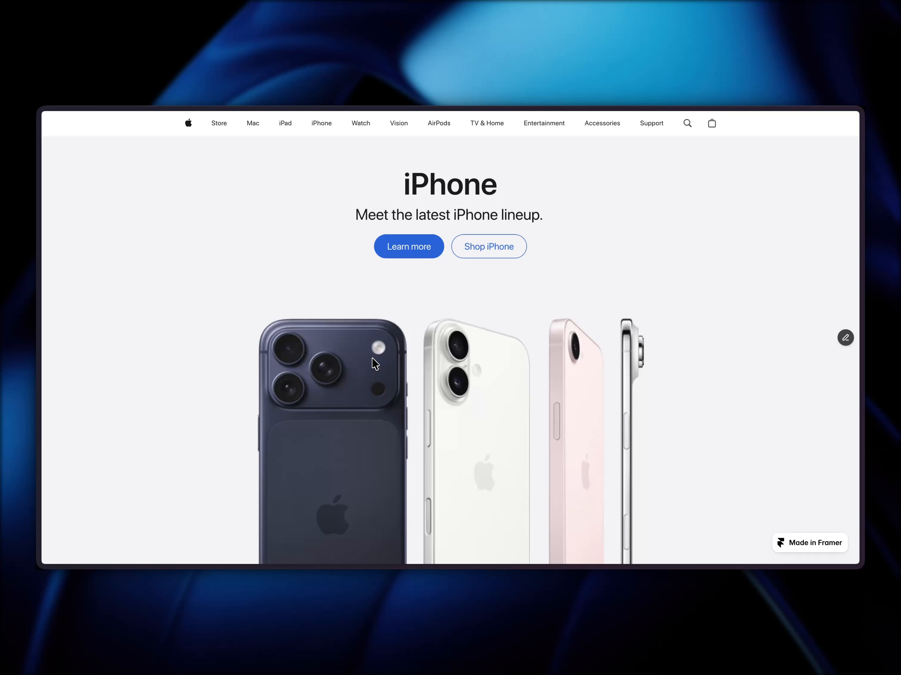 Apple NavBar — Framer Component