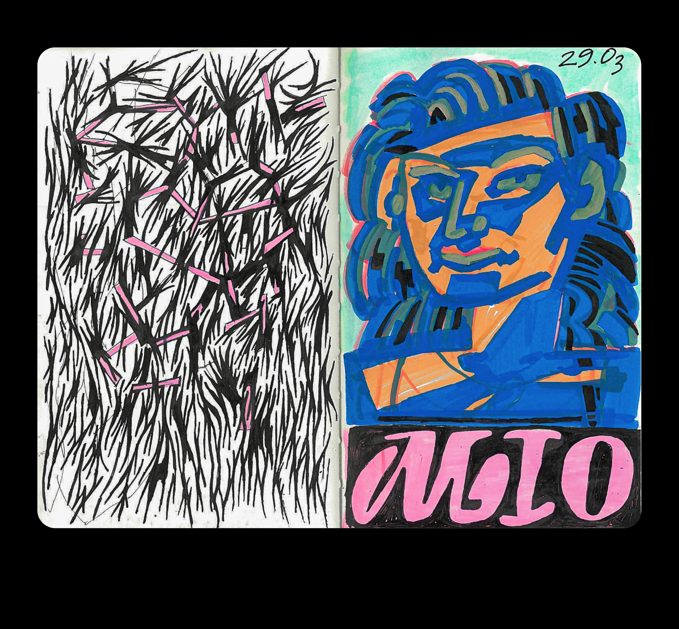 A spread from a sketchbook craft design graphic design illustration sketchbook typography