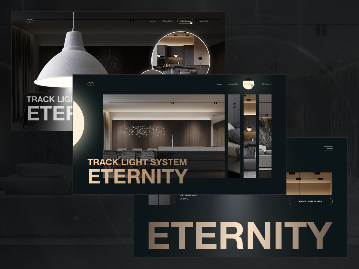 Track Lighting System “Eternity” — Clean Web Design Concept clean design hero section home design interior design landing page lighting design lighting system luxury design minimal design minimalism premium design product design product showcase smart lighting track lighting ui ui design ux design visual identity web design