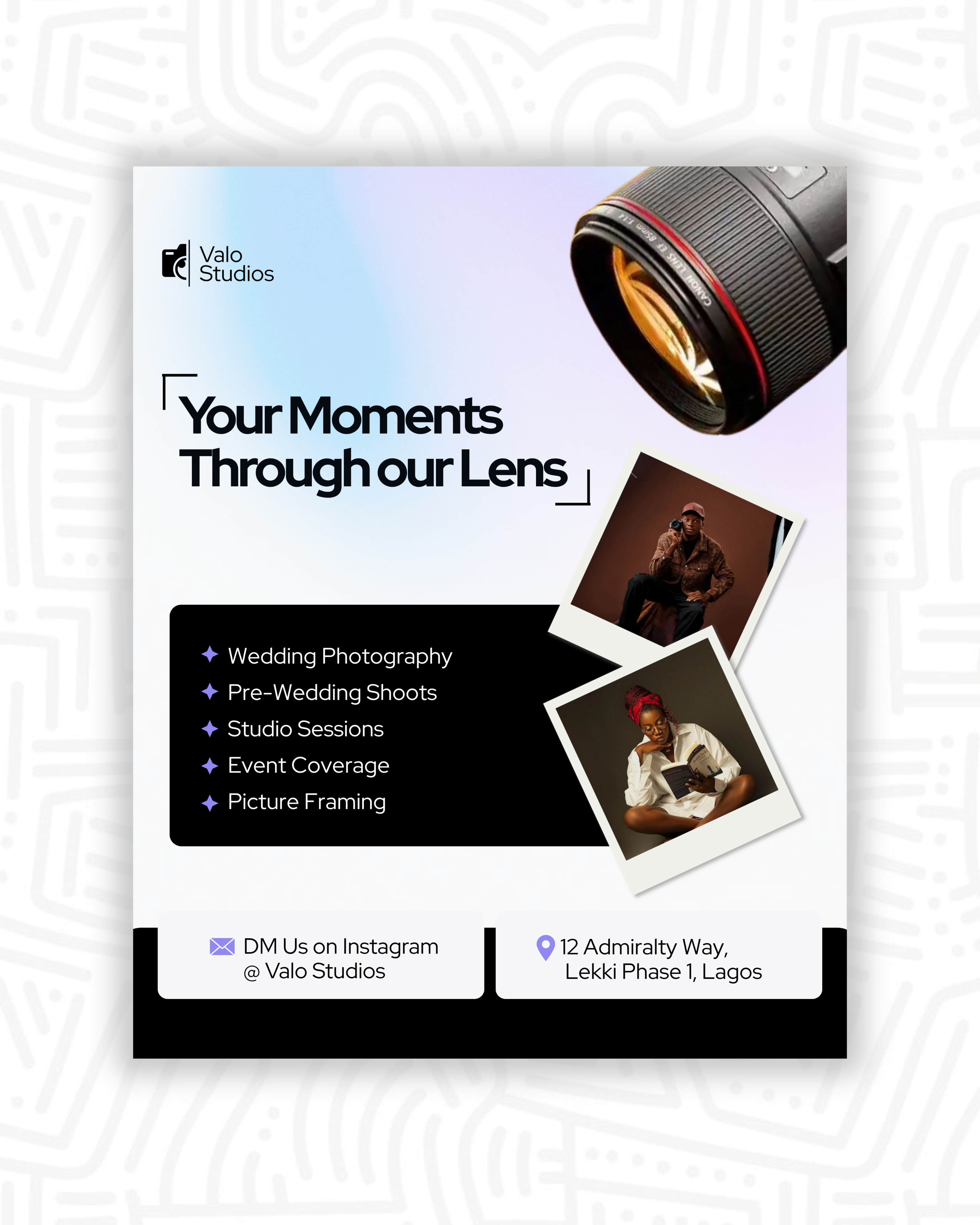 Valo Studios - Luxury Photography Flyer canva flyer graphic design photography social media designs