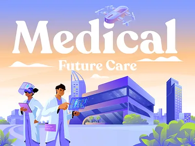Future Healthcare — Illustration Concept abstract illustrations art cartoon character design creative doctor flat illustration future healthcare graphic design health tech healthcare healthcare illustrations hospital illustration illustrator mental health ui vector art wellness