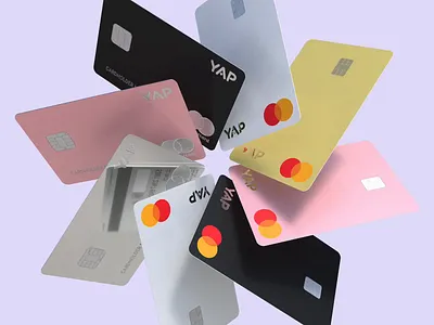 Yap Cards 3d 3d render animation black c4d cinema 4d credit cards finance fintech gold metal metal cards minimal cards mirror card plastic card rose gold silver yap