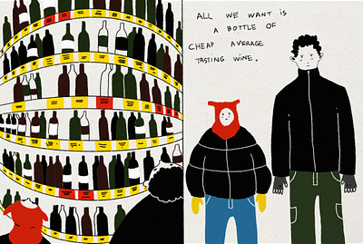 shopping for wine 2d artwork character design comic couple illustration procreate