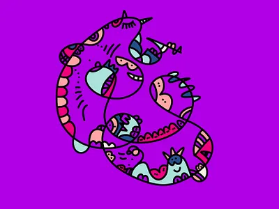 The Violet Knot-Work abstract abstractcharacters characterart characterdesign doodleart illustration lineart surrealism vectorillustration vibrantdesign