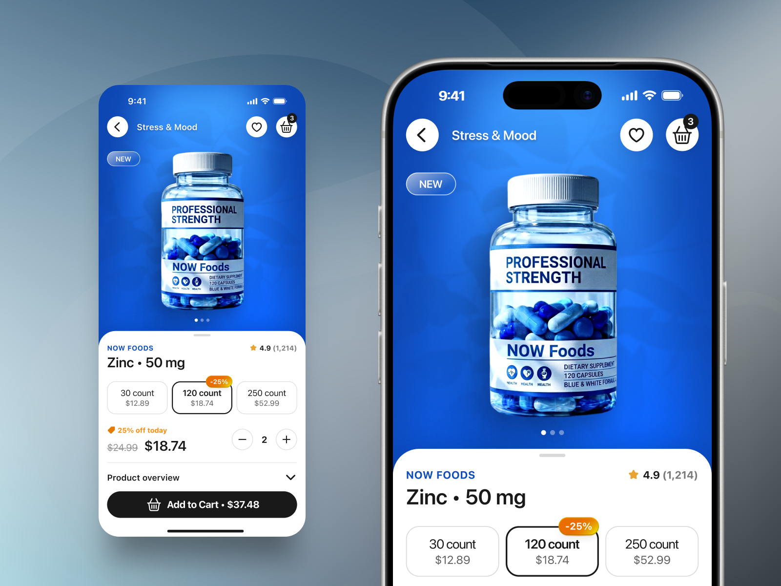 AI Health App UX/UI, Supplements Store & Wellness Assistant ai app ai assistant app design biohacking clean ui ecommerce gamification health app loyalty program marketplace minimal ui mobile ui modern ui personalization ui design ux ui wellness