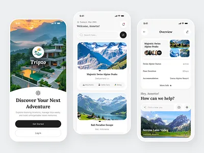 AI-Powered Travel App Design adventure ai app ai assistant ai travel booking app concept app future app generative ai itinerary location finder mobile mobile app smart app startup app tourism travel travel app travel planner trip planner vacation