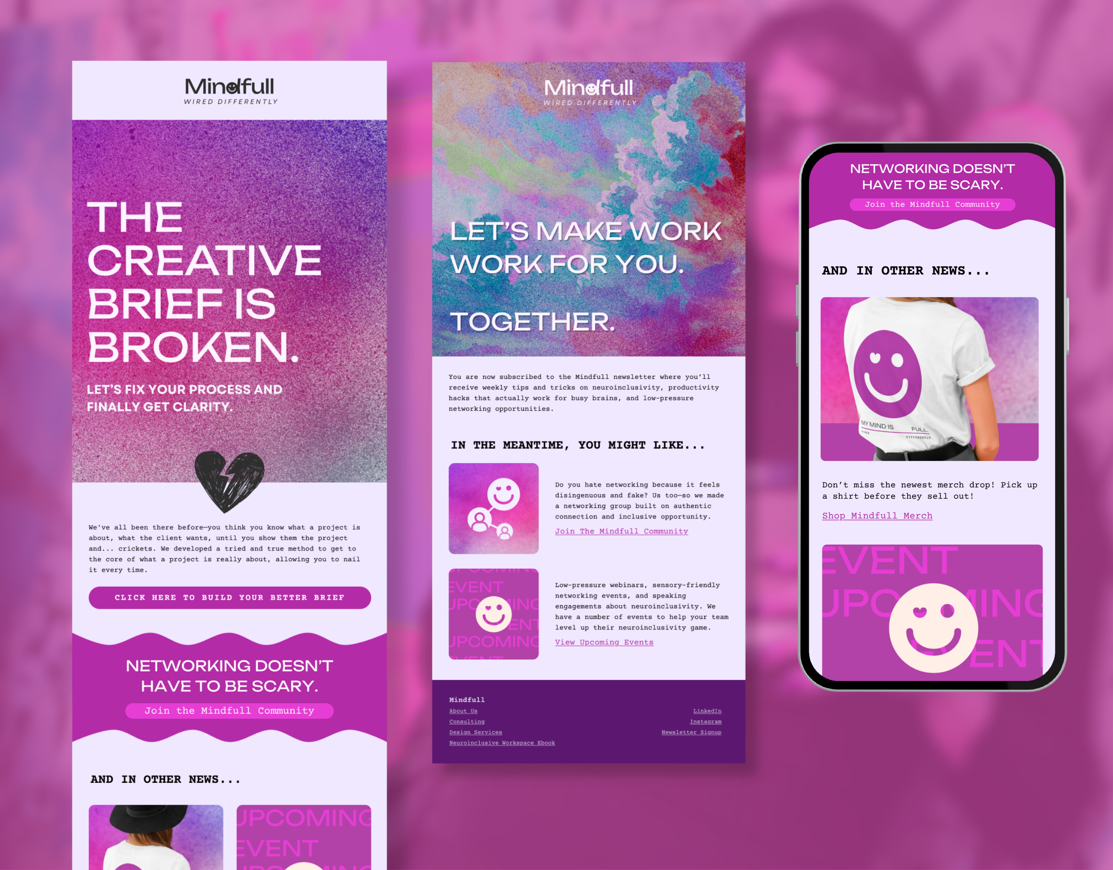 Branding & Email Design for Neuroinclusive Community brand design branding email design email marketing graphic design logo design mobile design