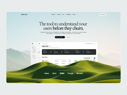 SaaS Landing Page Design | Product Analytics Platform (UI/UX)