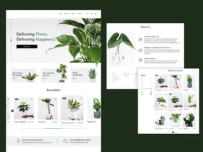 Plants Shop branding design figma graphic design green illustration plants site style ui web webdesign