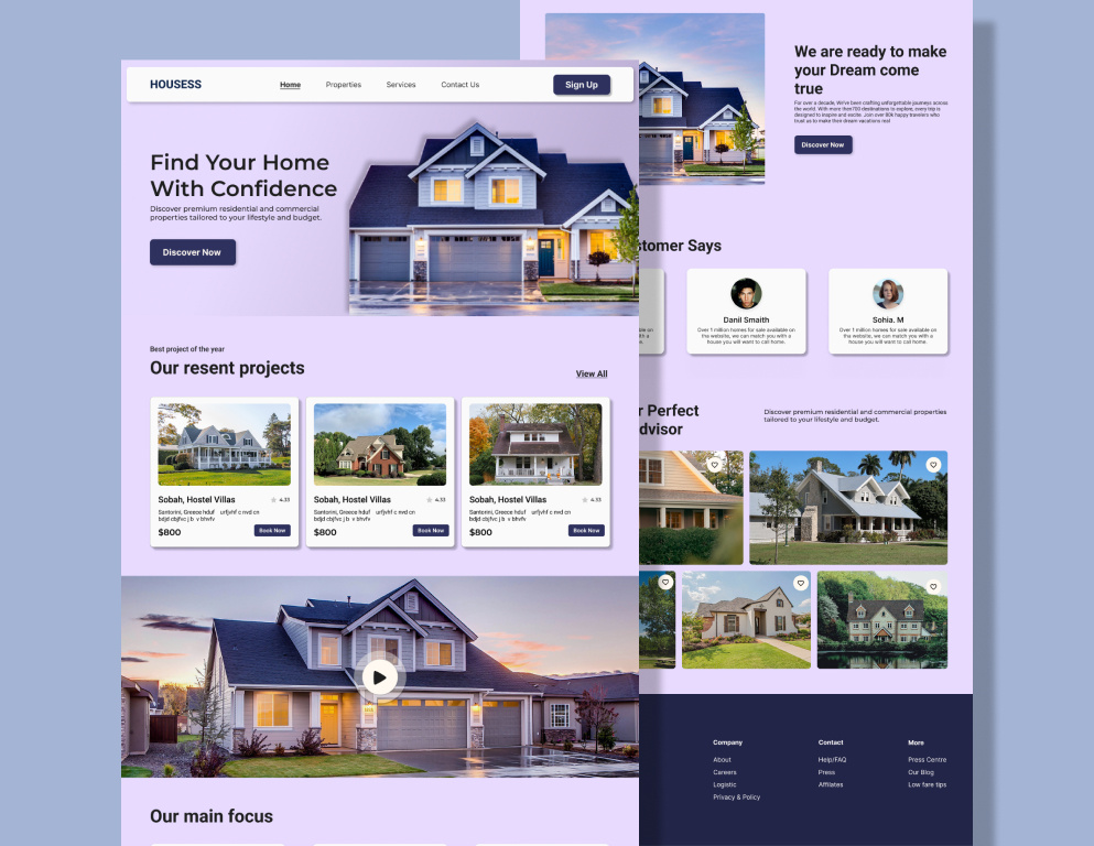 Real Estate Website Design businesses website figma figma deign figma website real estate real estate design realestate website ui ui ux design ui ux website ux design webdesign website design