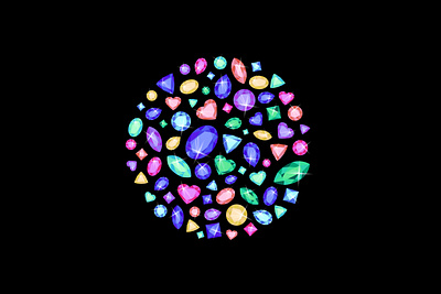 composition of multicolored gemstones banner branding business card design graphic design illustration logo vector
