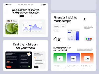 Elegostra - Fintech Corporate Page analytics dashboard business solutions clean design data visualization digital finance elegant interface financial services fintech design fintech platform fintech ui interactive design landing page minimal style modern ui product showcase professional web responsive layout ui elements ux design web design
