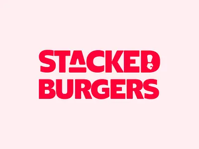 Stacked Burgers - Bold Typography Logo bold brandidentity branding burger customtype fastfood fnb food foodandbeverage logo logodesign logotype minimalist modern red typography wordmark