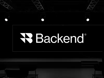 Backend Logo Design Concept back backend bold brand design brand guidelines brand identity brand system branding clean icon logo logo design logo wordmark logotype mark minimal modern stealth symbol visual identity