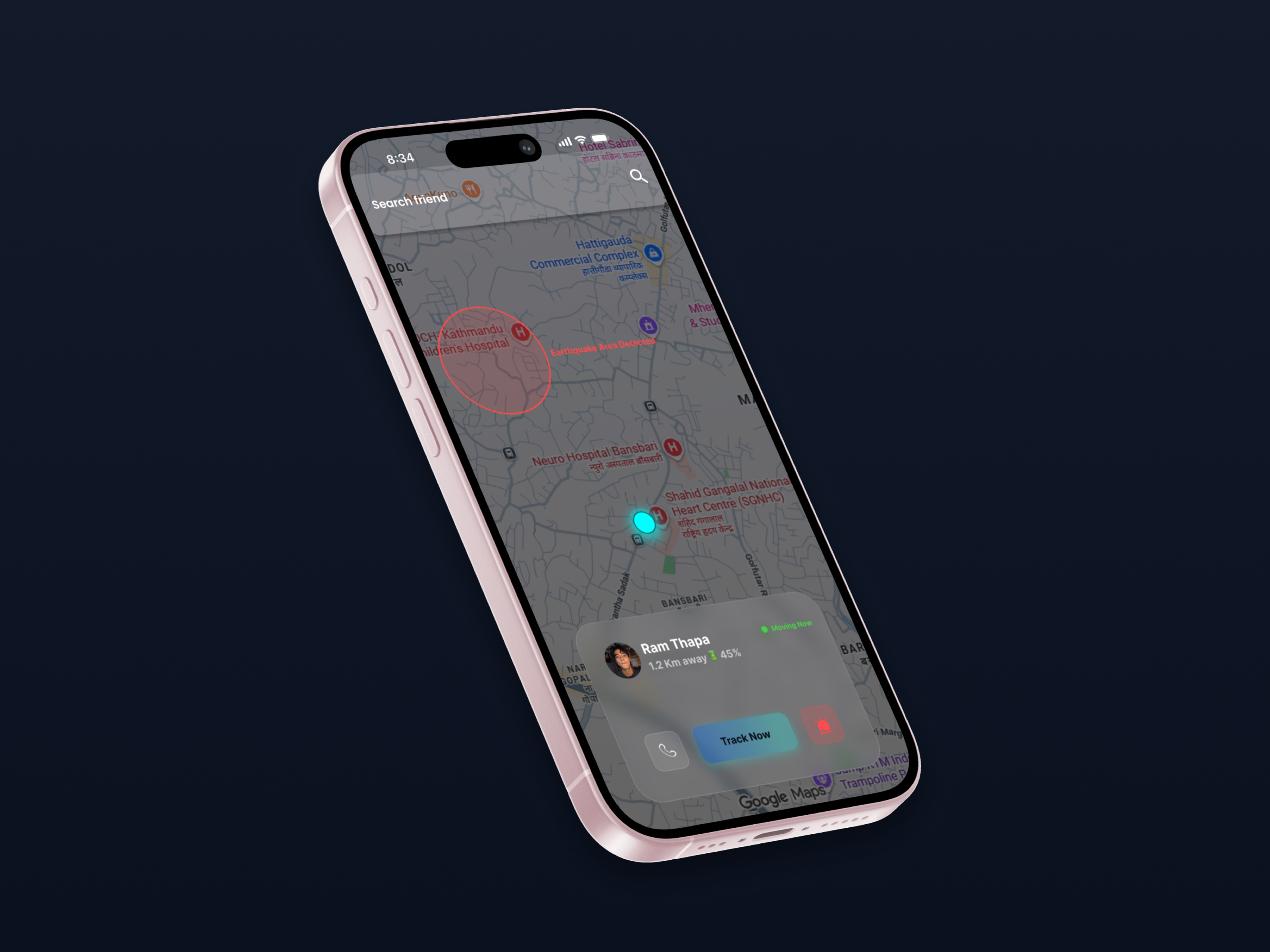 Daily UI #020 LocateX — Live Location Tracker📍 dailyui dark mode figma location tracker maps mobile app safety app ui uiux
