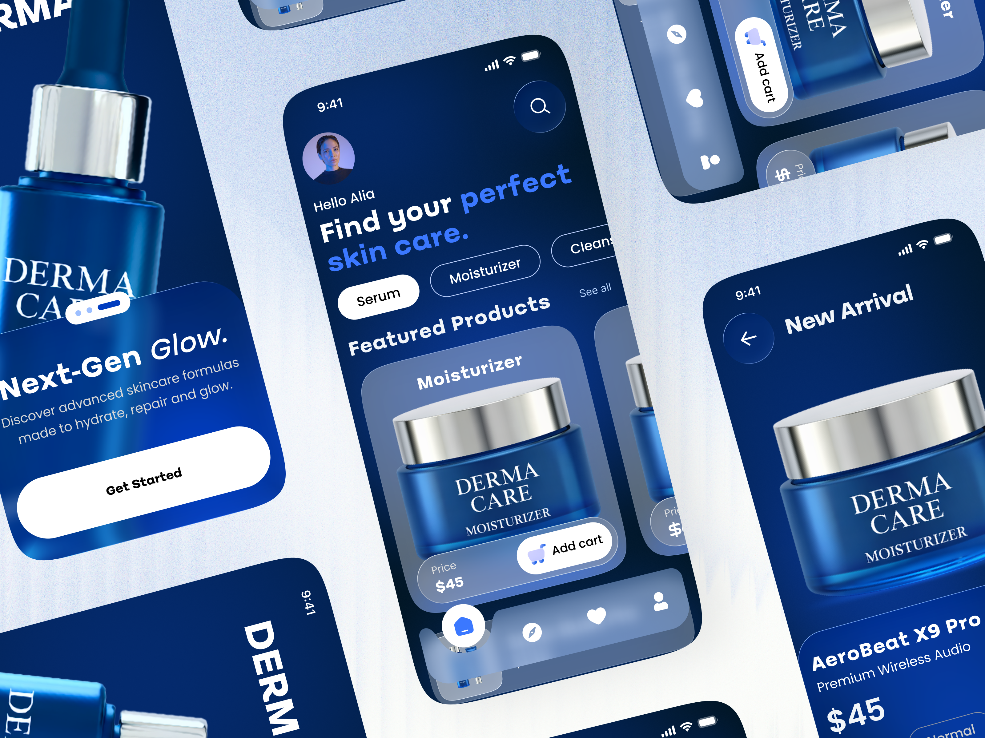 Modern Skincare eCommerce App UI app design app ui beuty app cosmetic app ecommerce app mobile app design modern app skin care app ui ux design