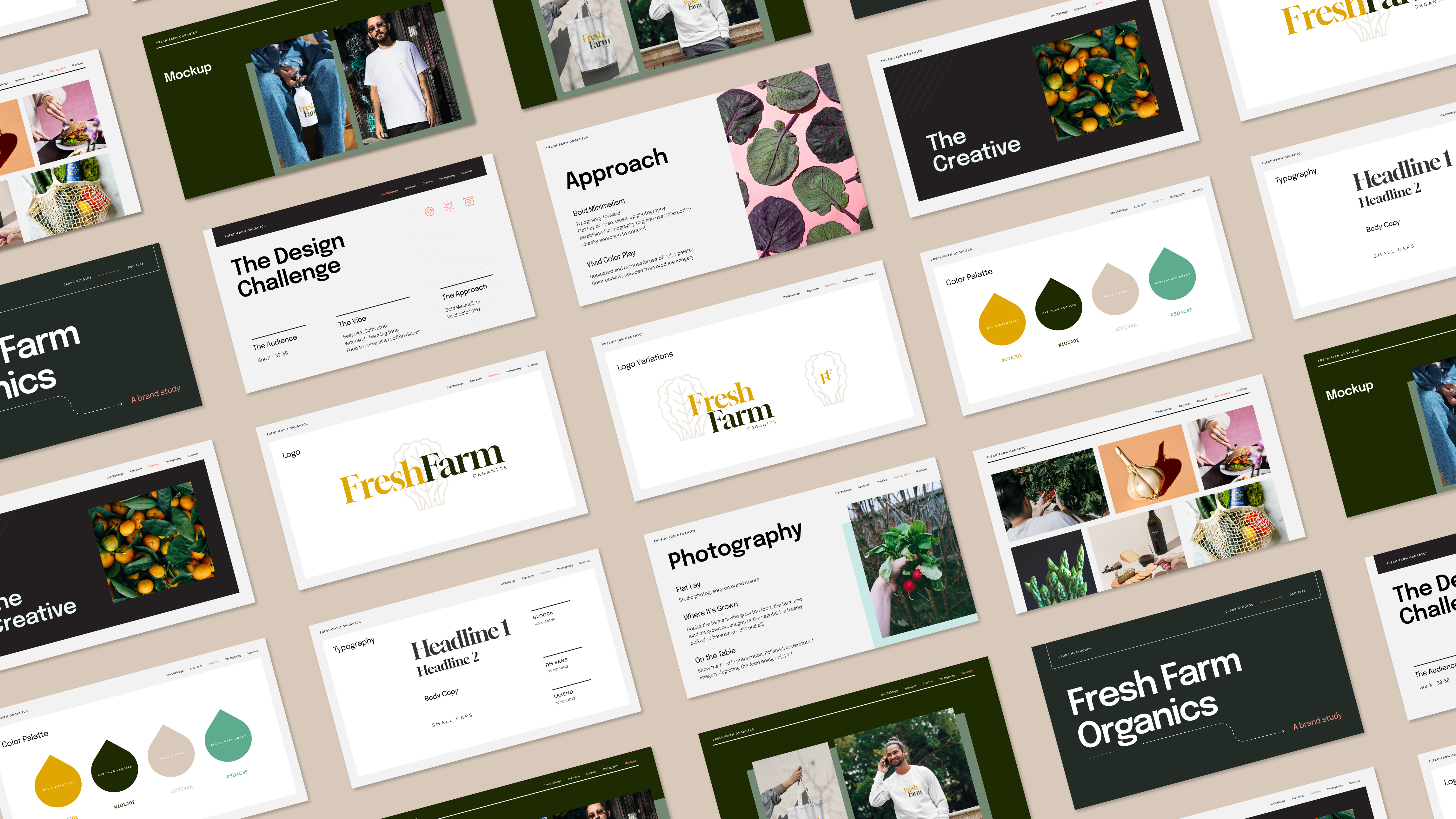 Fresh Farm Organics: Brand Study art direction brand design brand guidelines brand identity brand system branding case study color palette design system graphic design logo design presentation design typography visual identity