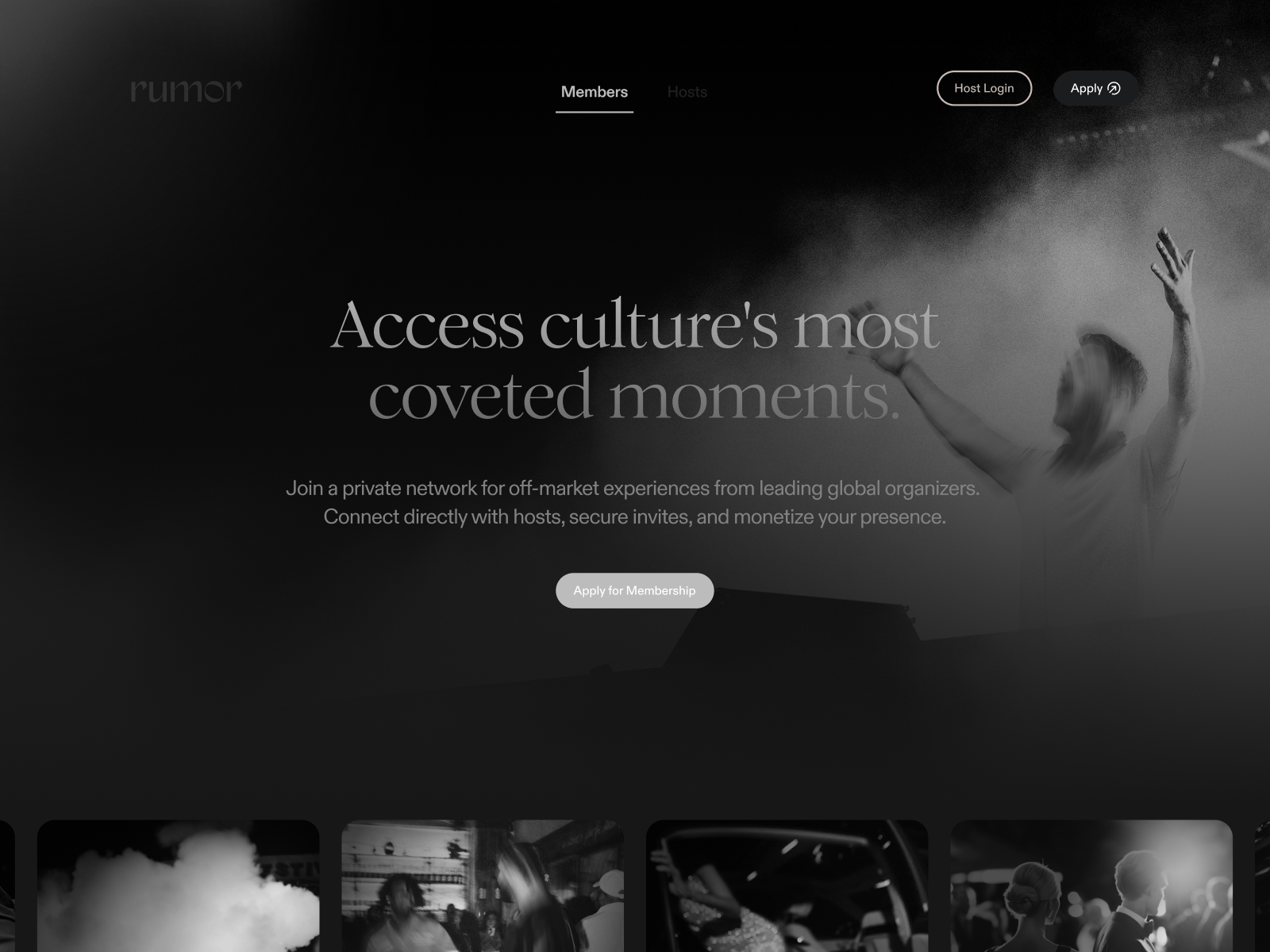 Example of Rumor – The app where culture connects
