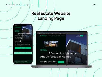 Real Estate Website Landing Page design figma landing page real estate website ui ui design uiux web design