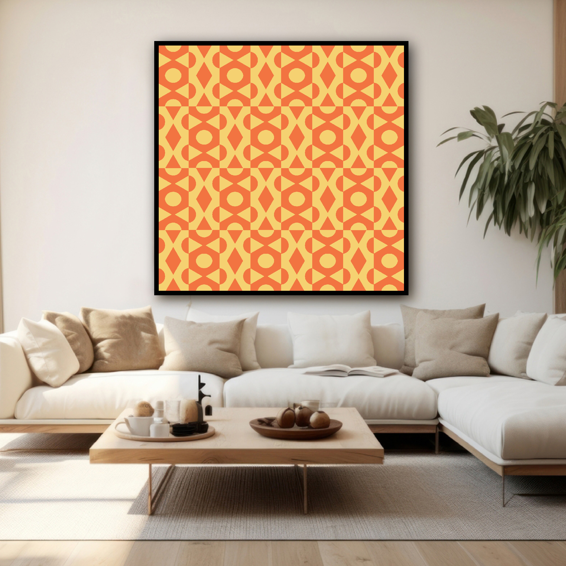 Doc Labs - Geometric Art - Circles and Triangles - Orange/Yellow abstract art art gallery circles circular contemporary art design digital art geometric geometric art geometric background geometric pattern illustration minimalist art triangles triangular vector design wall art