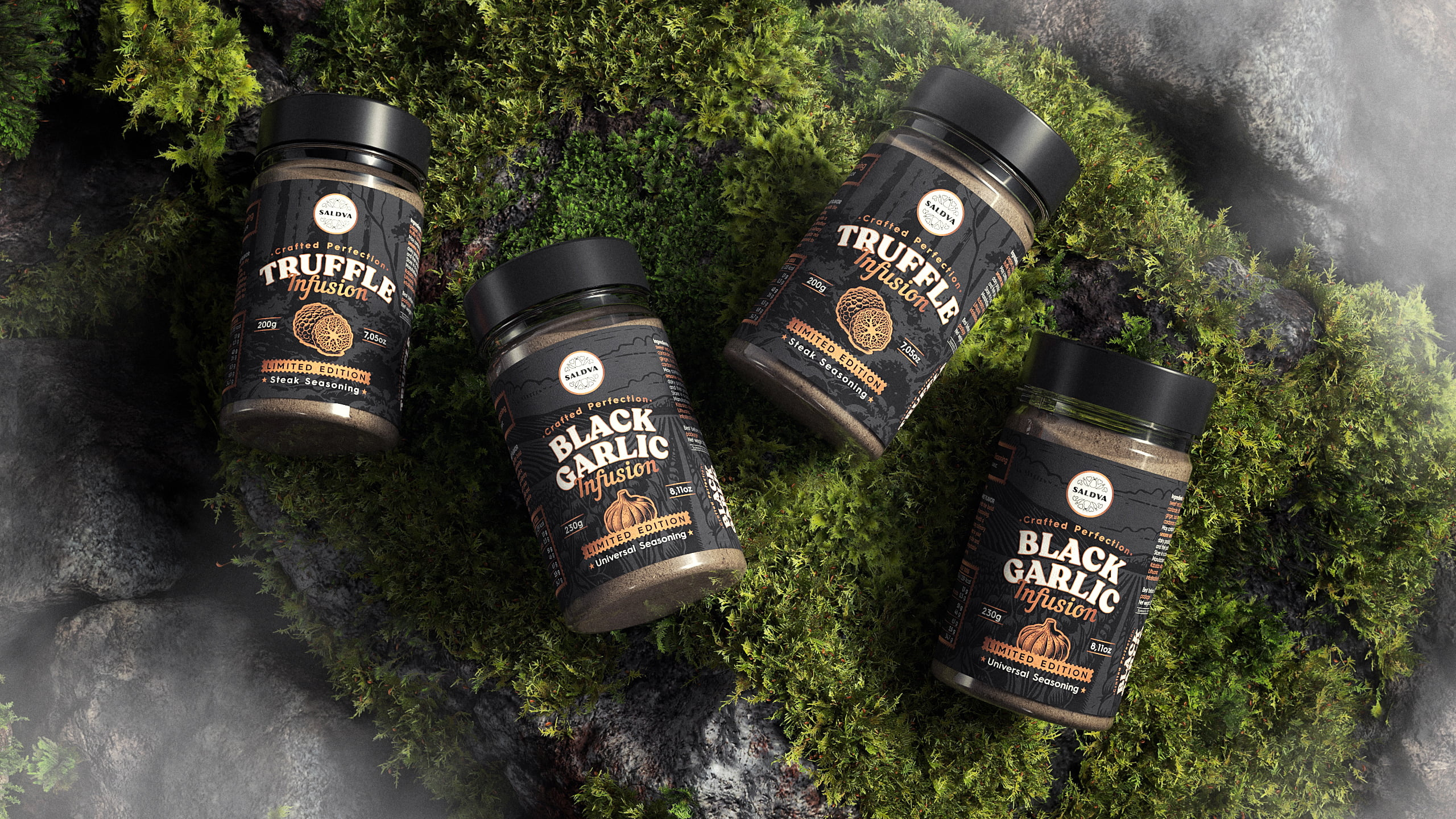 Saldva Premium Seasoning bbq branding food label design marketing packaging design seasoning spices