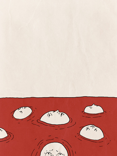 red sea 2d artwork conceptual illustration procreate red