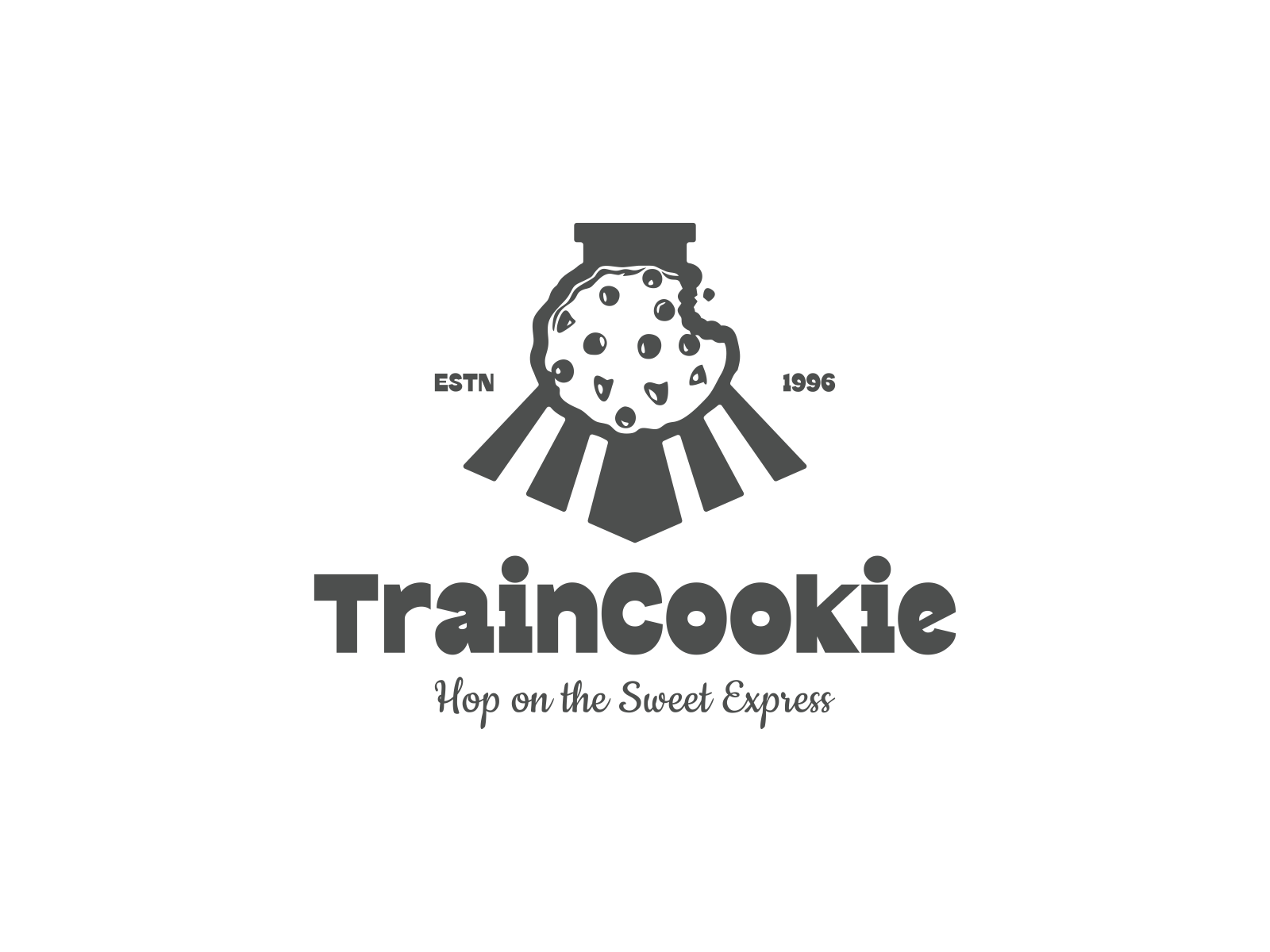 TRAIN COOKIE LOGO AND VISUAL IDENTITY BRANDING brand brand identity brand strategy branding cookie logo design dual meaning logo fb logo food logo garagephic studio graphic graphic design illustration logo logo combination train logo vector visual identity design