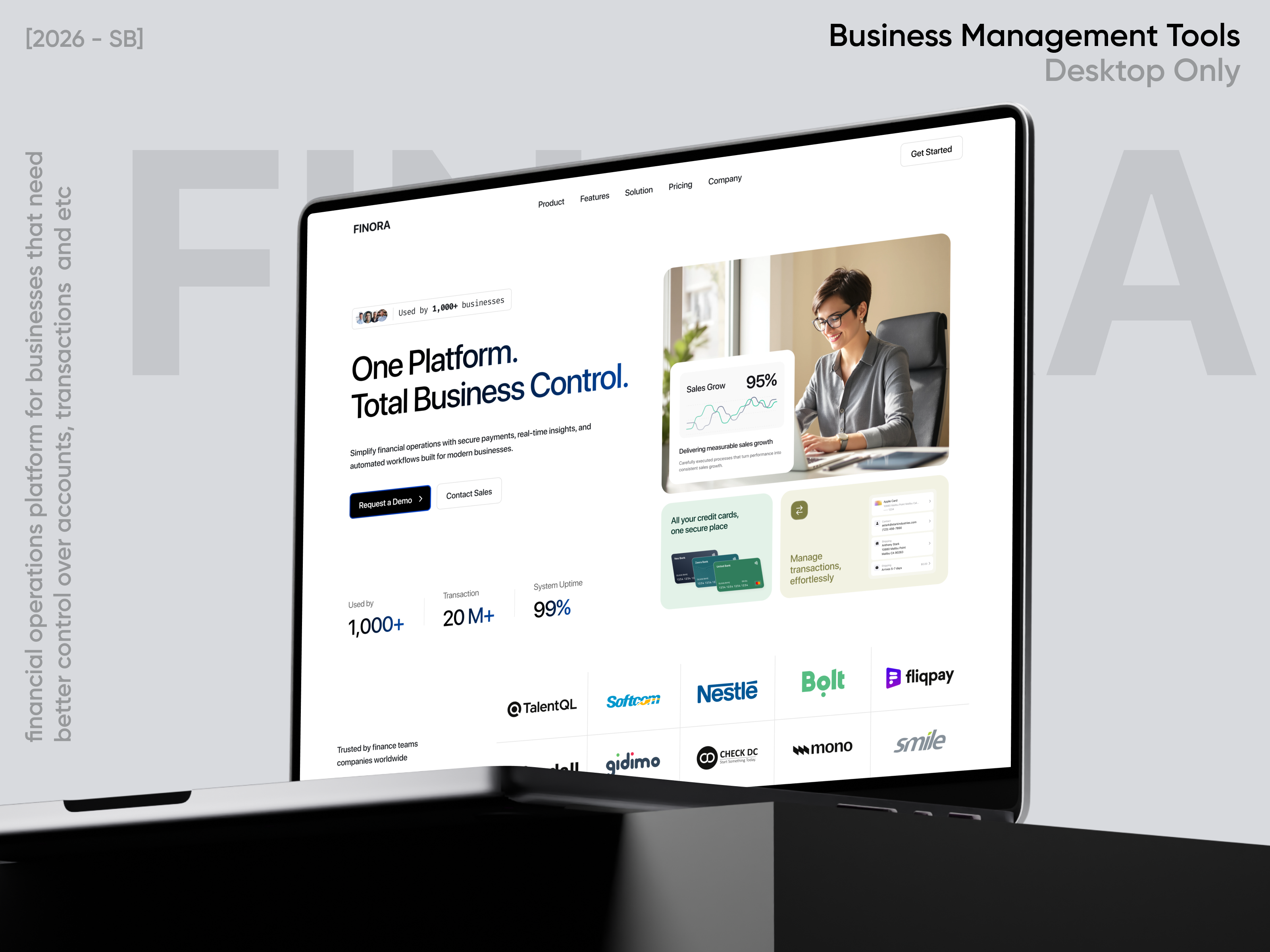 Finora - Business Management Tools application business digital elementor framer landing management money page payment platform saas software tools ui webflow website wordpress