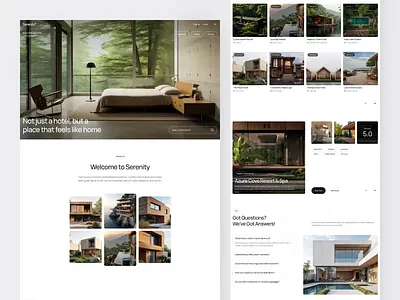 Serenity - Hotel Booking Website Animation animation apartment booking building destination holiday hotel landing page minimlist motion motion graphics reservation resort travel traveling ui vacation villa web design website