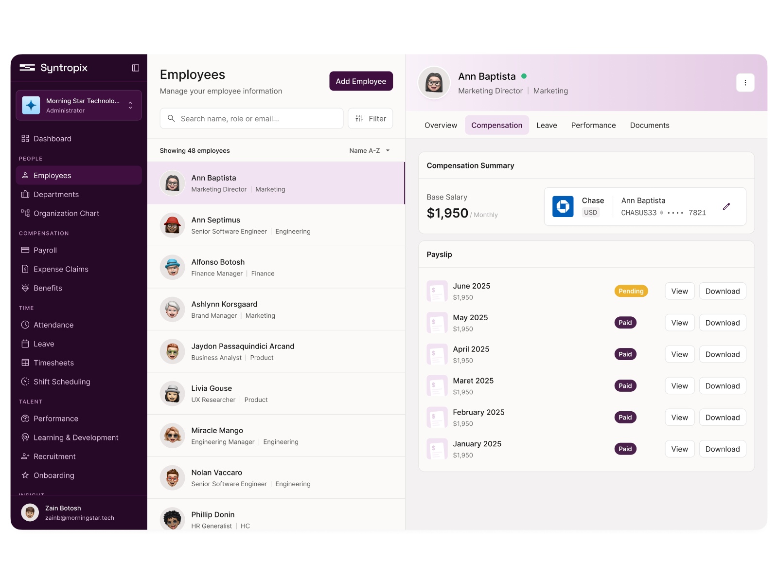 Employee Lists