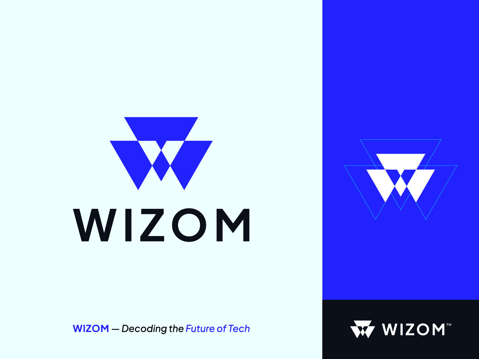 WIZOM Logo Design for Tech & Fintech Startups brandidentity branding business logo corporate branding digital brand fintech logo fintech startup futuristic logo logo logodesign logomark logotype modern logo next gen tech professional logo tech branding tech logo tech startup w logo wm logo