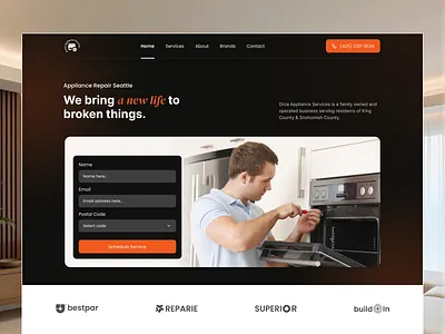 Home Repair Service Web UI/UX Design - UI Kit animation business website design figma designer home home repairing landing page home service website home servicing landing page landing page design modern website product design repairing landing page repairing website service landing page ui kit uiux web deisgn website website design website design kit