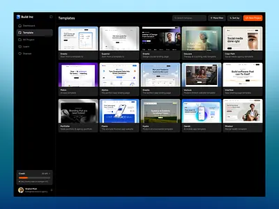 Build Inc – AI Template builder ai app ai development ai product ai saas ai website app builder app development b2b saas dashboard interface no code product design saas website ui design vibecoding wavespace web application website builder website development