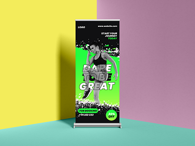 Gym Roll Up Banner adobe adobe illustrator banner banner design branding creative design designer gym banner illustration illustrator logo signage design