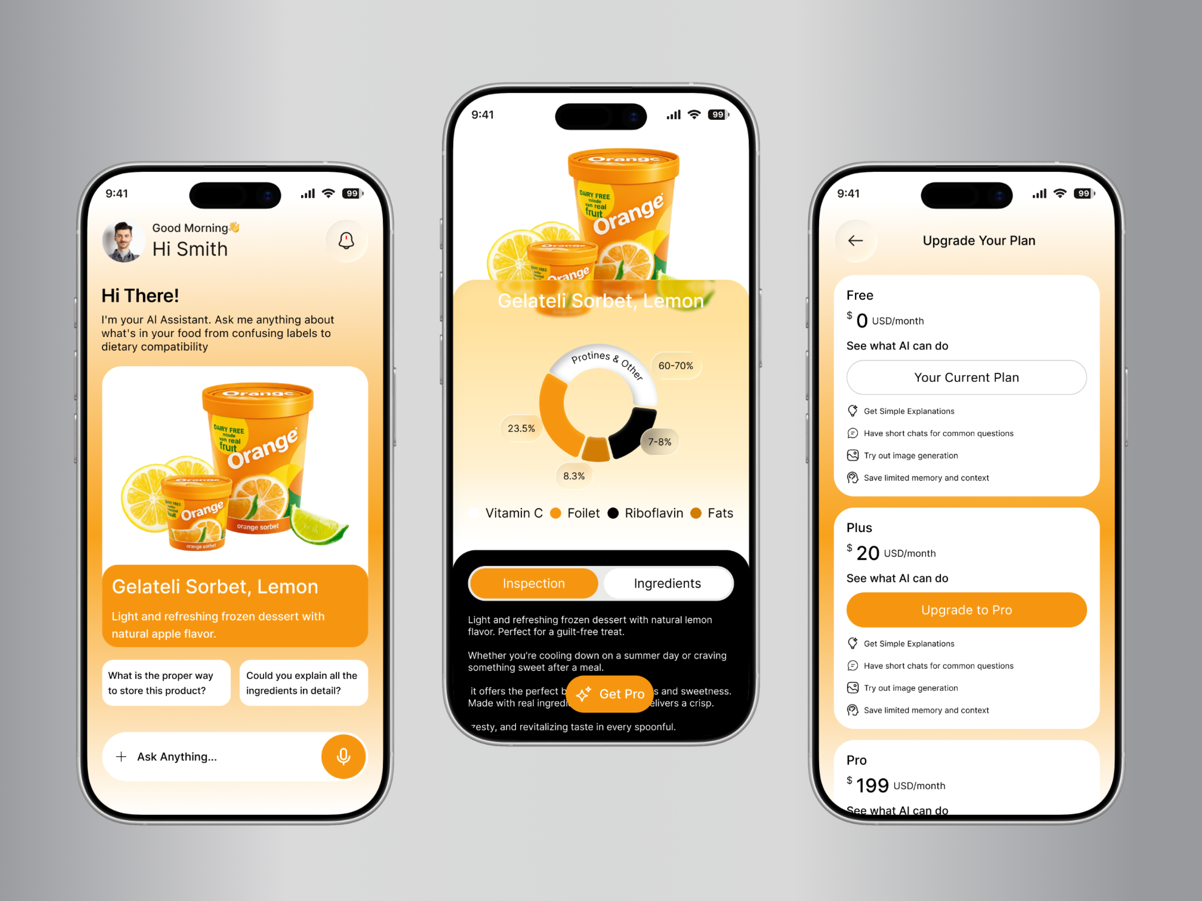 AI-Powered Food Inspection & Nutrition App ai app app design app inspiration diet app food analysis food app food scanner health app healthy lifestyle mobile app ui nutrition app nutrition tracker product design ui design
