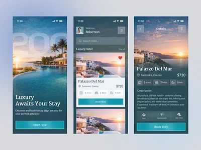 Luxury Hotel Booking Mobile App app booking booking app booking mobile app booking platform booking system hotel hotel app hotel booking app hotel booking ui hotel reservation app hotel search mobile mobile app mobile booking mobile ui reservation room booking
