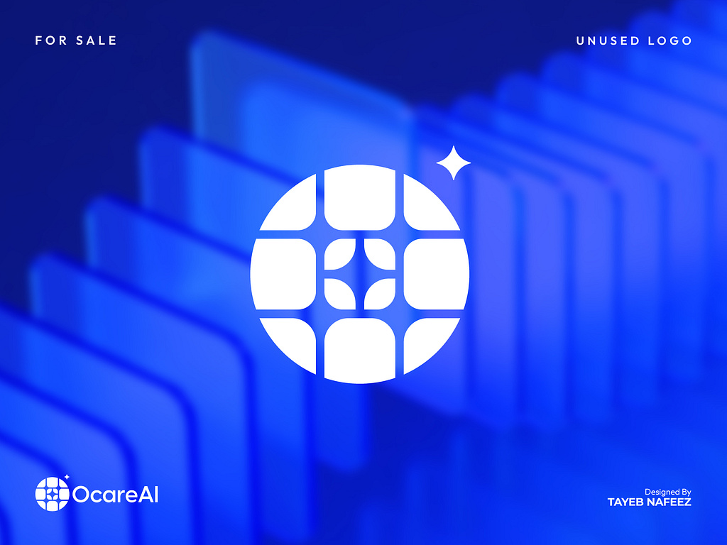 AI sparkle O letter crypto logo design for fintech and blockchain