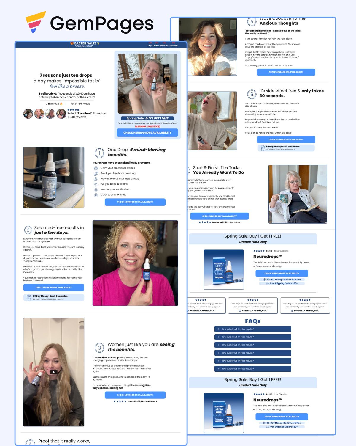 NeuroDrops 7 Reasons Listicle Page | Gempages Template gempages gempages expert shopify shopify expert shopify listicle page