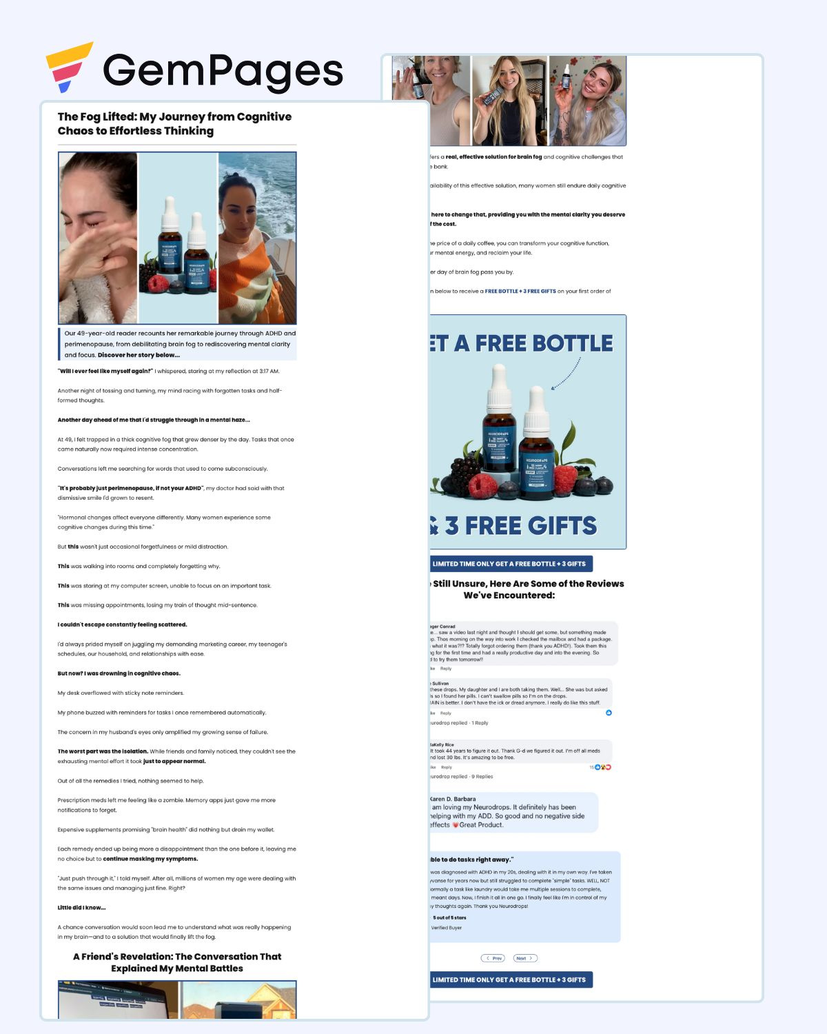 NeuroDrops Advertorial Page | Gempages Template gempages gempages expert shopify shopify expert