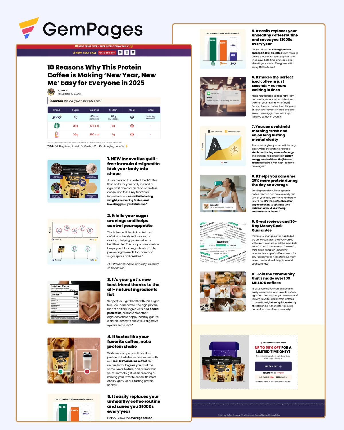 Javvy Coffe Listicle Page V3 | Gempages Template gempages gempages expert shopify shopify expert