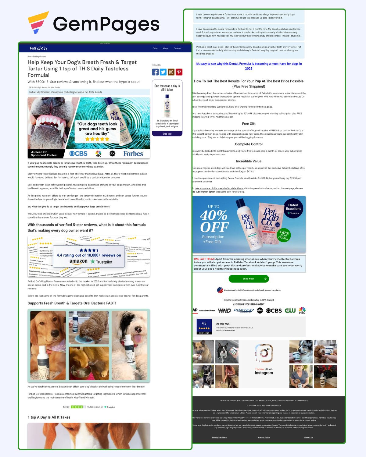 PetLabCo Advertorial Page | Gempages Template gempages gempages expert shopify shopify expert