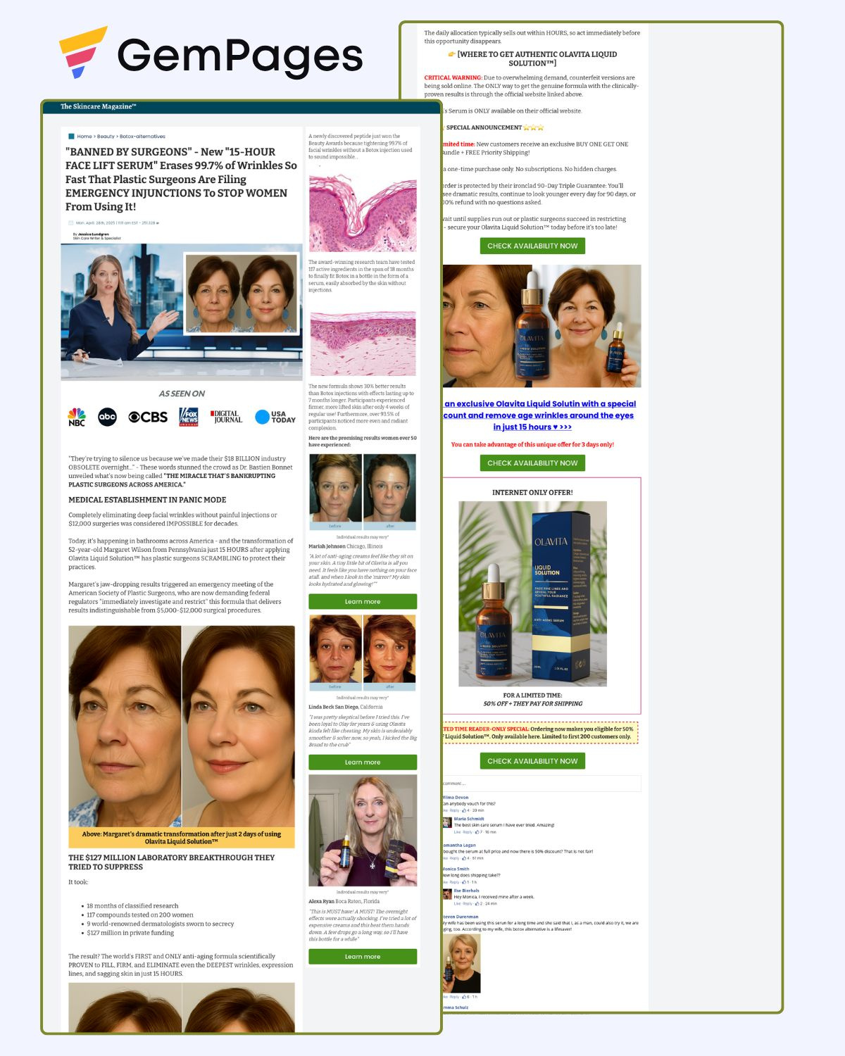 The Skincare Magazine Advertorial Page | Gempages Template gempages gempages expert shopify shopify expert