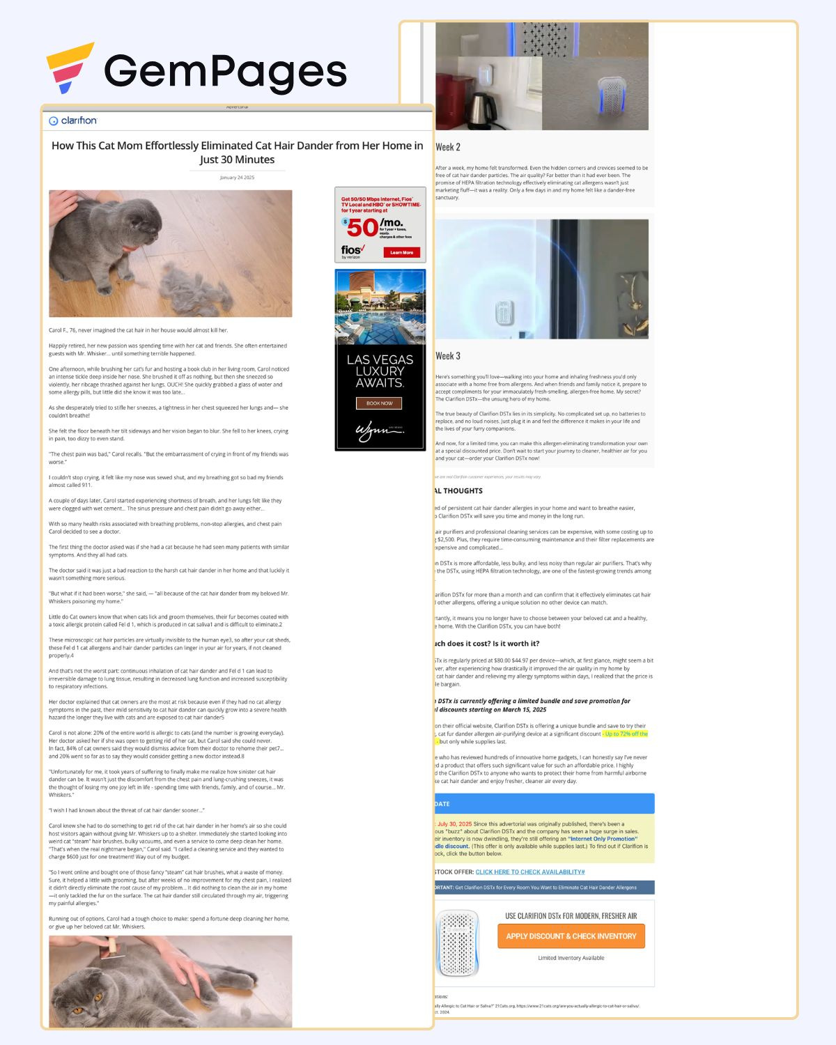 Clarifion Advertorial Page | Gempages Template gempages gempages expert shopify shopify expert