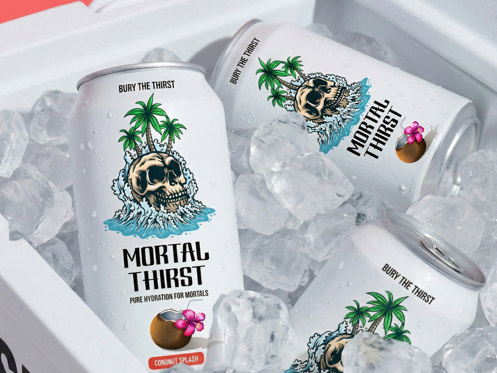 Mortal Thirst Can Label Design brand identitiy design branding can label design can packaging design food and drinks hydration drink hydration drink label design hydration drink packaging design juice label design label and packaging design moral thirst packaging design print print design white