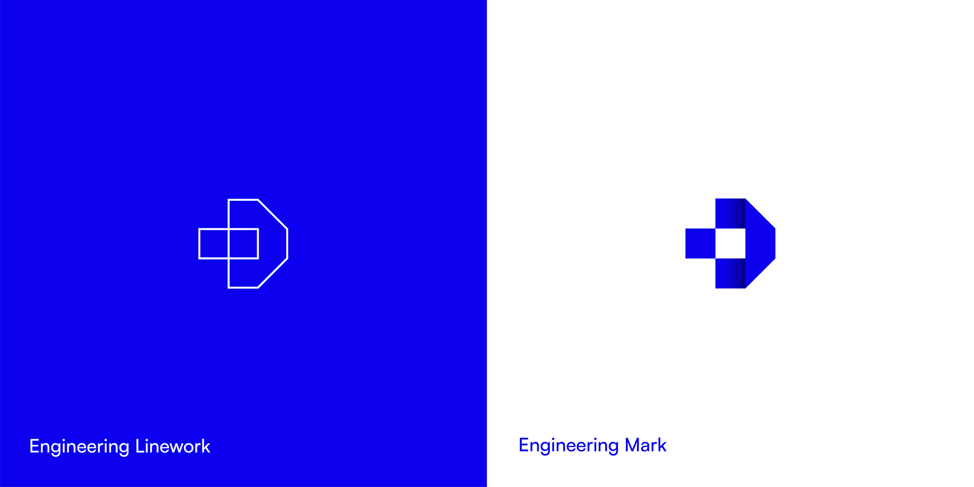 d plus - Structural Mark blue concept concept development construction creative direction geometric logo geometrics grid grid logo icon icon system industrial logo symbol mark symbol visual identity yellow hyphen