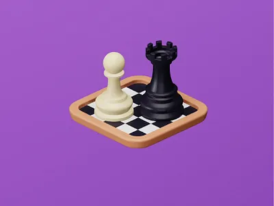 Chess ♟🗿 3d art blender 3d chess design game graphic icon illustration sports ui